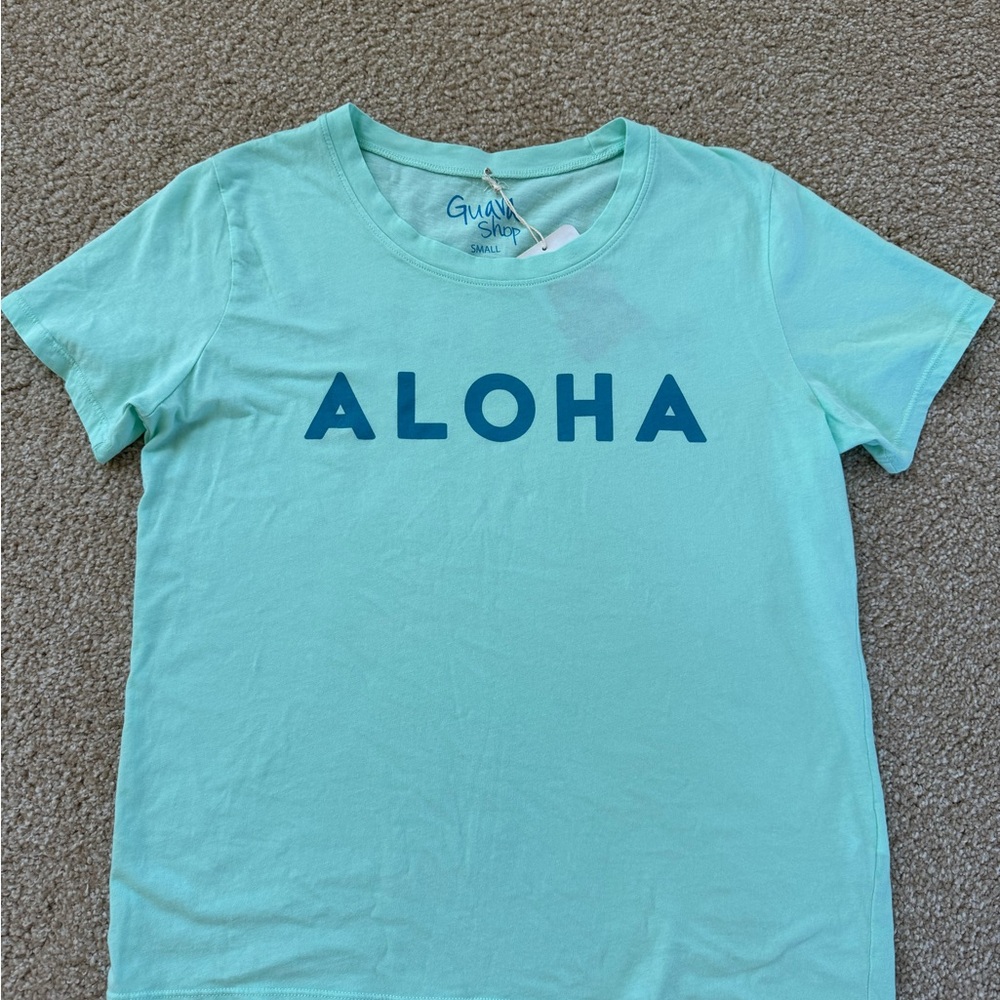 Guava Shop ALOHA Short Sleeve Tee - Light Aqua